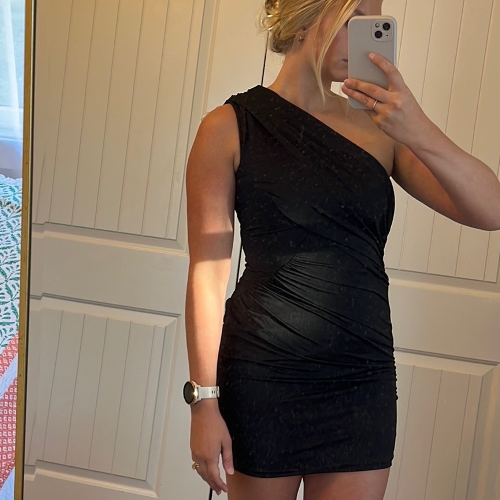 Sequin Hearts One Shoulder Dress